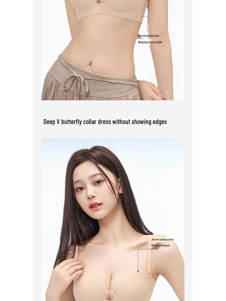 Strapless Non-Slip Bra for Women: Enhancing Small Chests with Beautiful Back Design and Front Closure