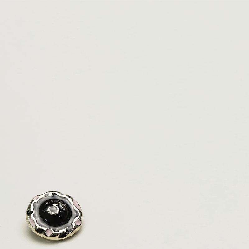 5Pcs Handmade Oil Alloy Button Number 5 Black And White Clothing Button Women'S Sweater Xiaoxiang Jacket Button