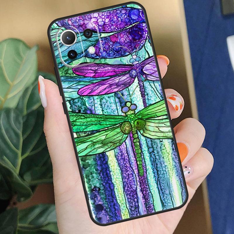 Luxury Dragonfly Case For Xiaomi 15 14 Ultra 13T 14T 15T Pro 17 Pro Max POCO X7 X5 X6 F5 F6 F7 F8 Pro Coque