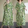 2025 Summer Floral Vacation Style Travel V-Neck Vintage Long Flesh Covering Dresses