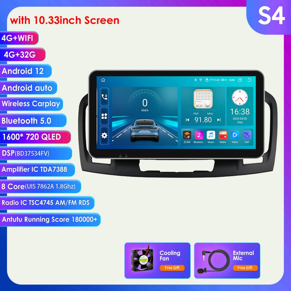 8G+128G Carplay 4G 2Din rádio Multimediální přehrávač do auta Android 12 pro Buick Regal 1 Opel Insignia GPS Navi WIFI DSP 2din inteligentní obrazovka automatické rádio
