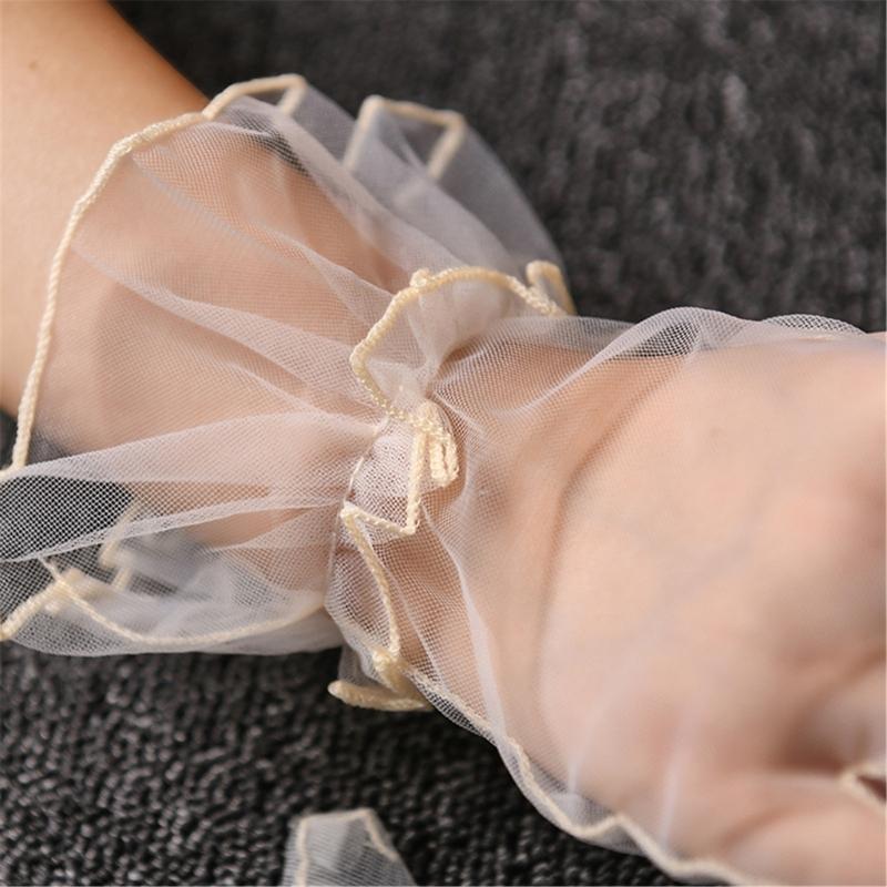 Wedding Gloves Proms Gloves Tulle Short Thin Gloves for Operas Women Lady Theme Proms Costume Accessories