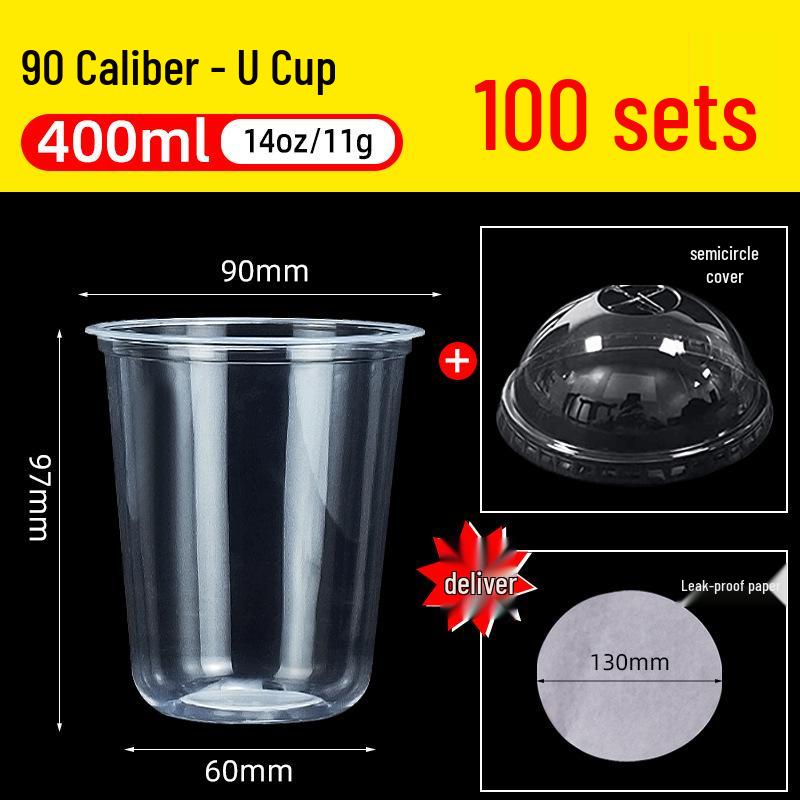 Leak-Proof PET Plastic Beverage Cup with Lid – Transparent Disposable Coffee & Cold Drink Cup