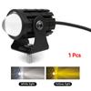 Motorcycle LED Headlight Spotlight Projector Lens Dual Color Super Bright Driving Light Auxiliary Lamp Moto Scooters Accessories