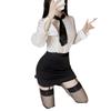 Sexy tight, hip-hugging secretary OL uniform, erotic underwear, seductive teacher set, pure female sex stockings