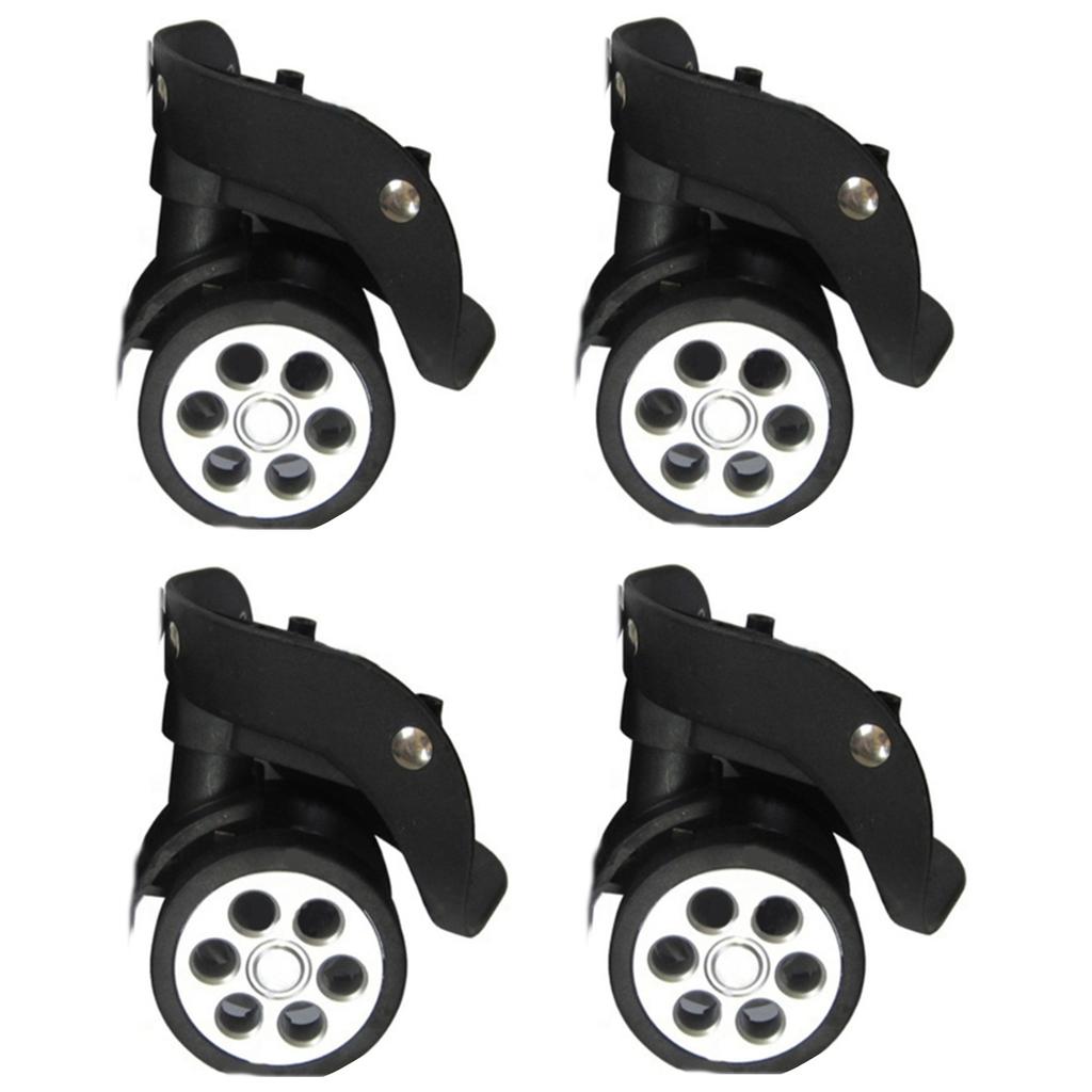 4 Stück Gummi-Trolley-Rollen Ersatz für Gepäckbox 60x12mm/55x12mm Schwerlast-Kofferrolle 360 Grad Schwenkbares Set