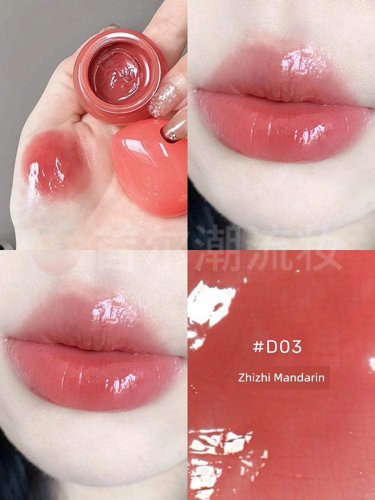 Colorkey Lip Gloss Water Glossy Plump Lips Glass Mirror Small Jar Mud Essence Moisturizing Nude Color Authentic for Women