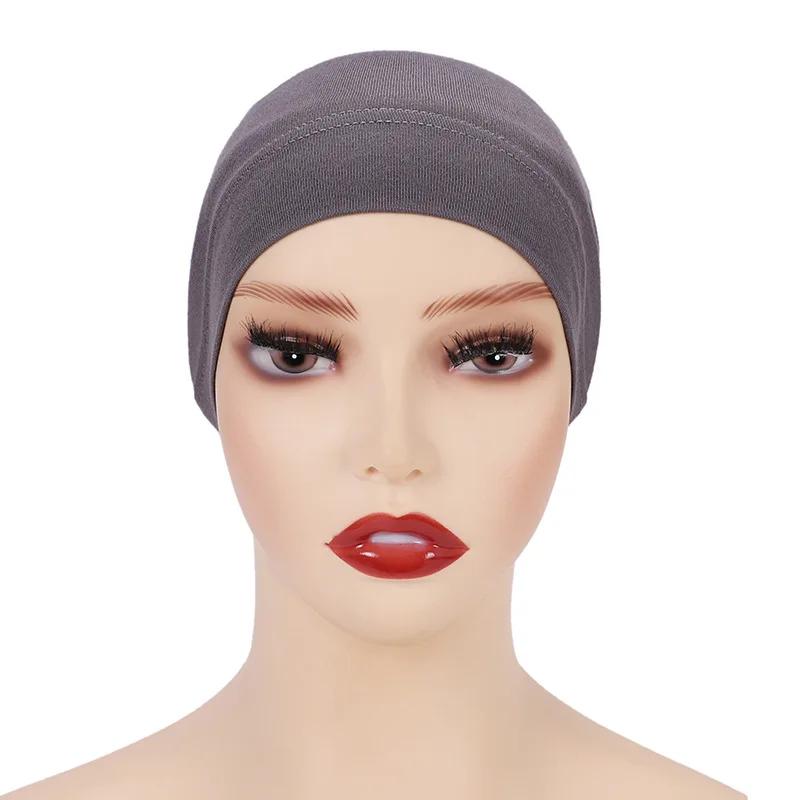 Weiß Beige Rot Grau Damen Innen Hijab Kappe Muslimischer Turban Islamische Unterkappe Weibliches Stirnband Turbante Mujer