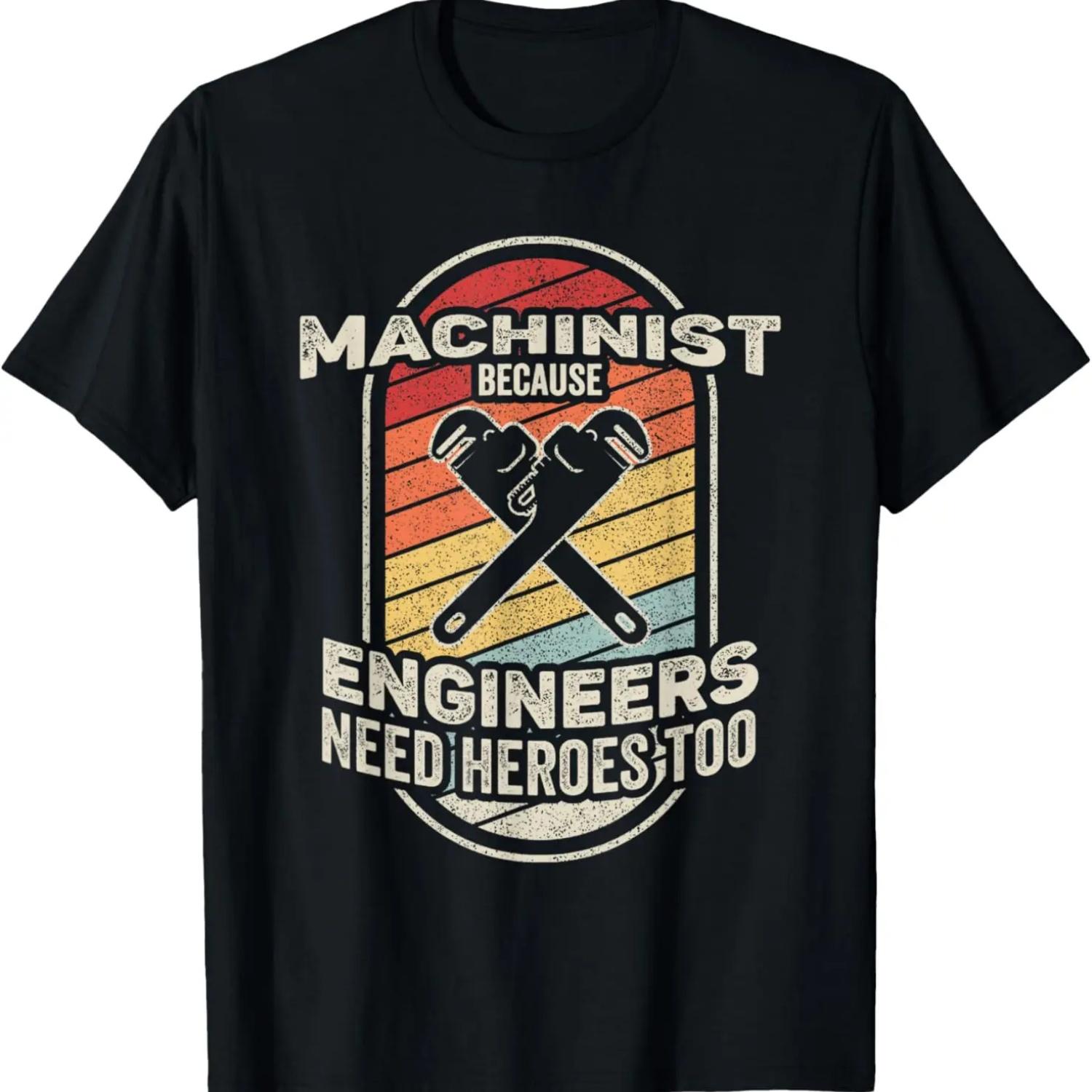 Funny Machinist Retro Vintage Machinist Machine Operator T-Shirt S