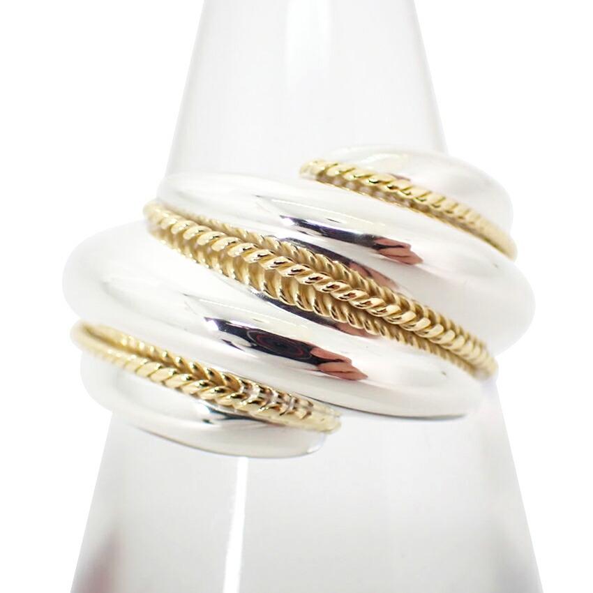 [Used] TIFFANY 925/750 Twisted Ring / Size 10 / j69-3