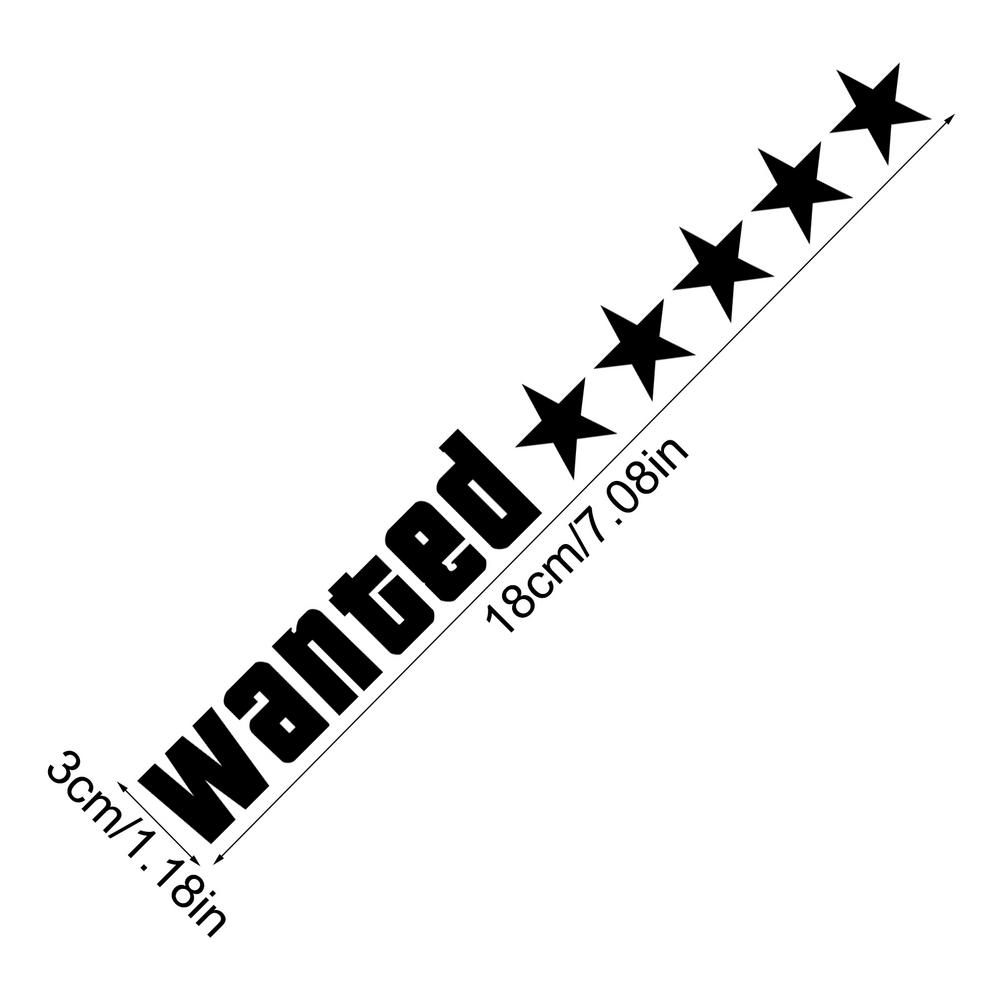 Wanted Car Sticker Water Resistant Auto Decors Decal Five Stars Car Sticker Auto Body Decoration Sticker For Truck Rear Window