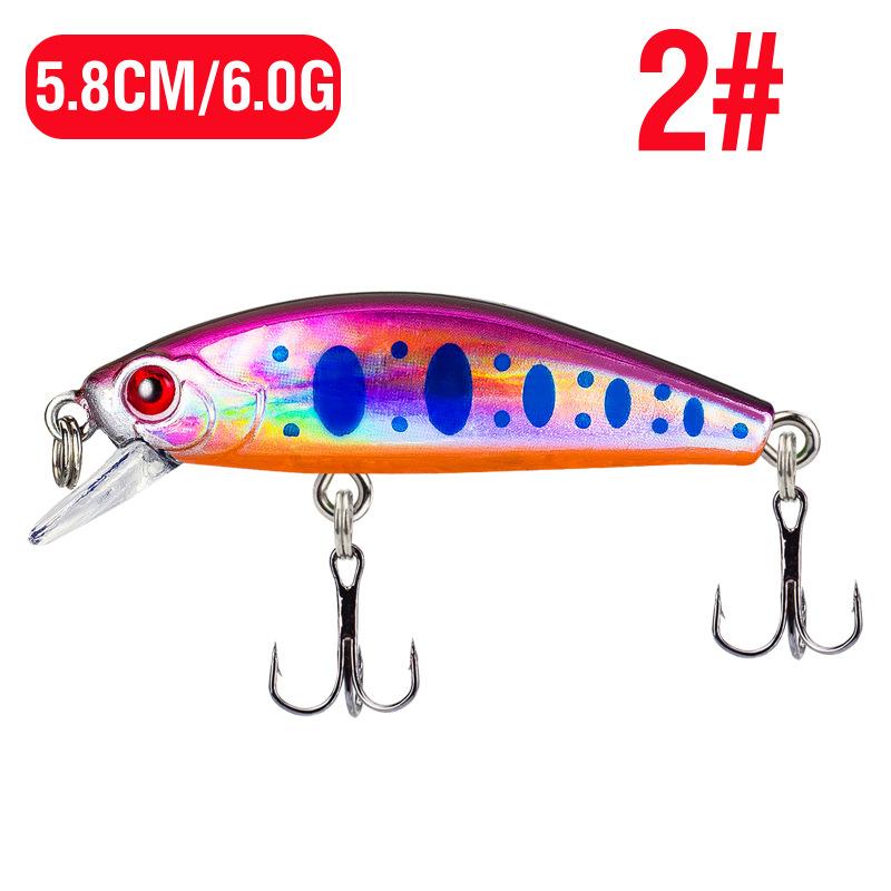 1 szt. Minnow Fishing Lure 5,8 cm/6 g Pływająca sztuczna twarda przynęta Bass Wobblers Przynęty Crankbait Haki Tackle