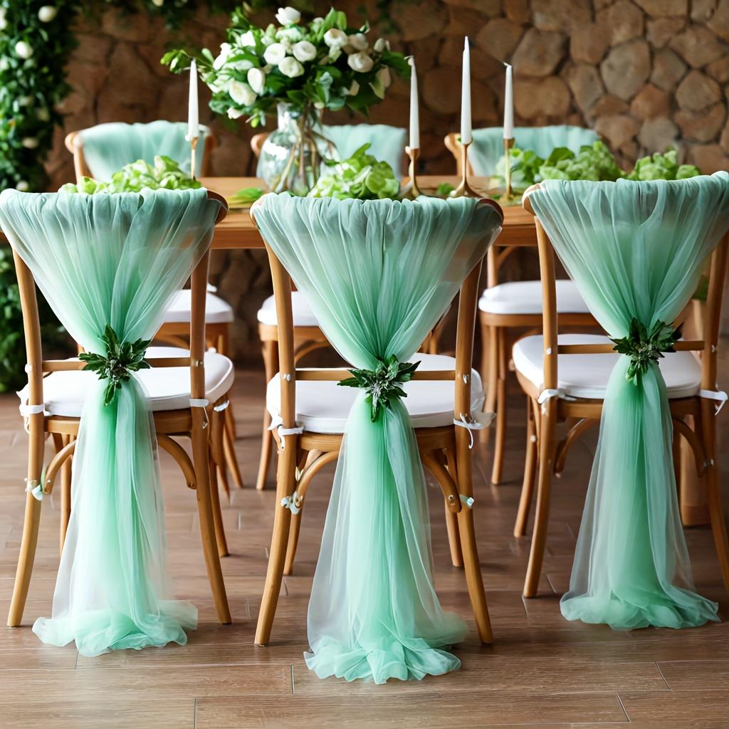 Set of 10/50 Chair Sashes Elegant Wedding Chair Decor Semi-Sheer Tulle for Wedding Parties Churches Christmas Aisle Accent