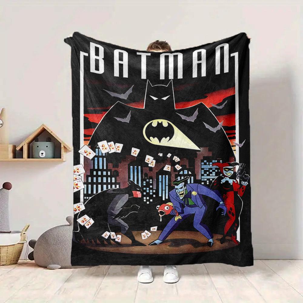 1pc Batman Flannel Throw Blanket - HD Printed Lightweight Soft Warm All-Season Blanket for Sofa, Bed, Travel091