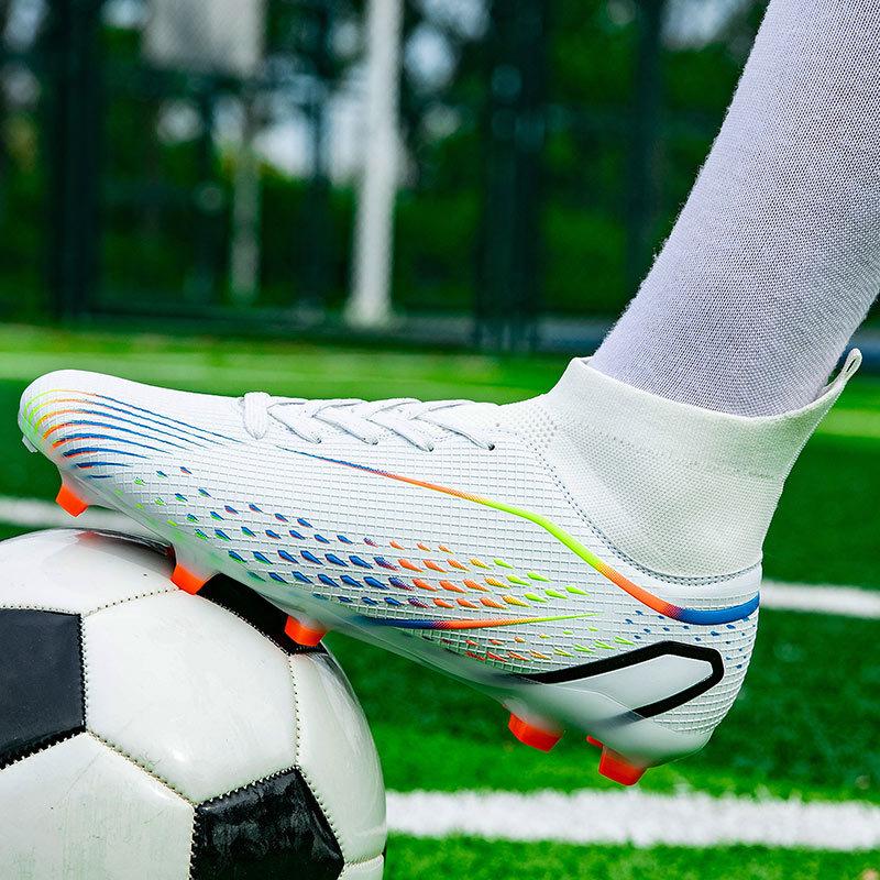 New football shoes men's and women's AG spikes gold competition student training shoes artificial turf TF broken nails