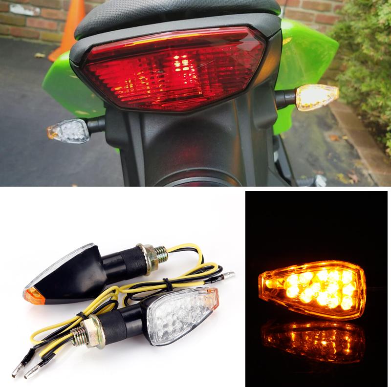 LED Motorcycle Turn Signals Lights 12V Flasher Amber Flashing Light Blinker Waterproof Signal Lamp Bolt For Honda for