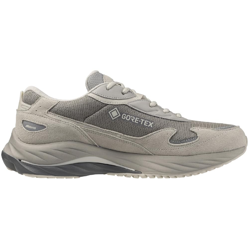 Mizuno Wave Rider B GTX Waterproof Perfect for and Gray x Gray x Light Size 2E Gore-Tex Sneakers, Commuting, School, Lifestyle, Gray, 25.0 cm,