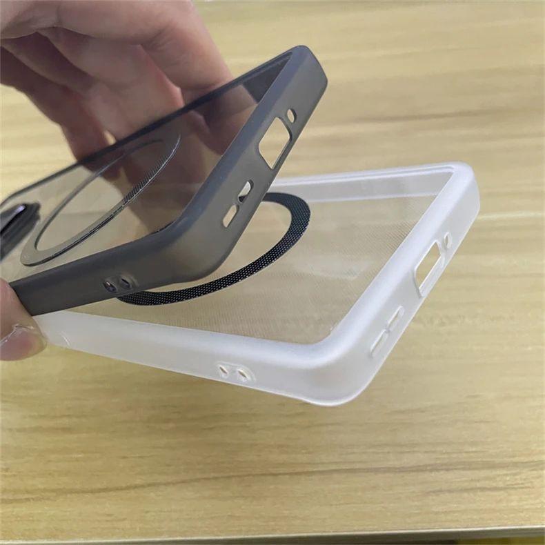 For Motorola Moto G85 G54 G34 G24 G14 Case Soft Transparent Magnetic Lens Protective Back Cover For Moto G60 G40 Fusion G32