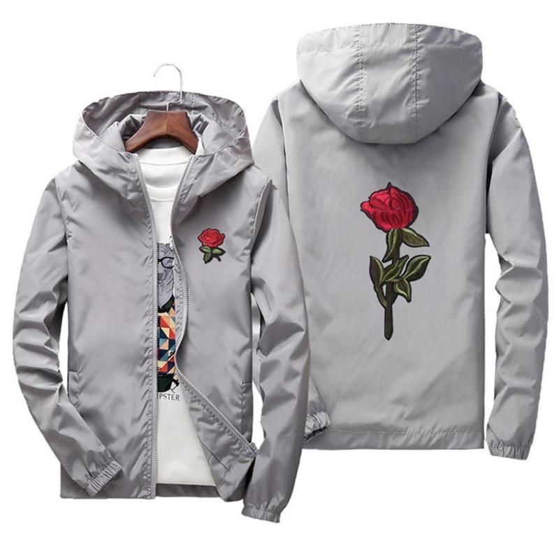 

2026 new men s casual sports lightweight jacket men s zipper hooded printed top 7XL сірий