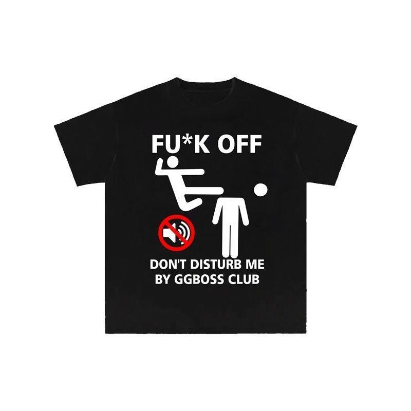 

Don t Bother Me Original Niche Retro Spoof No-sign Pure Cotton Loose Couple T-shirt 4XL