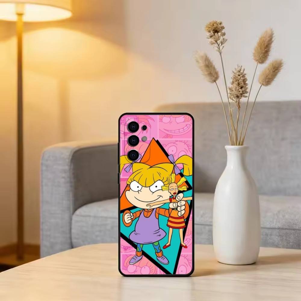 

Rugrat C-Chuckie A-Angelica Phone Case Black Silicone Soft For Samsung S25,S24,S21,S22,S23,S30,Ultra,S20,Plus,Fe,Lite Samsung S21 S305G