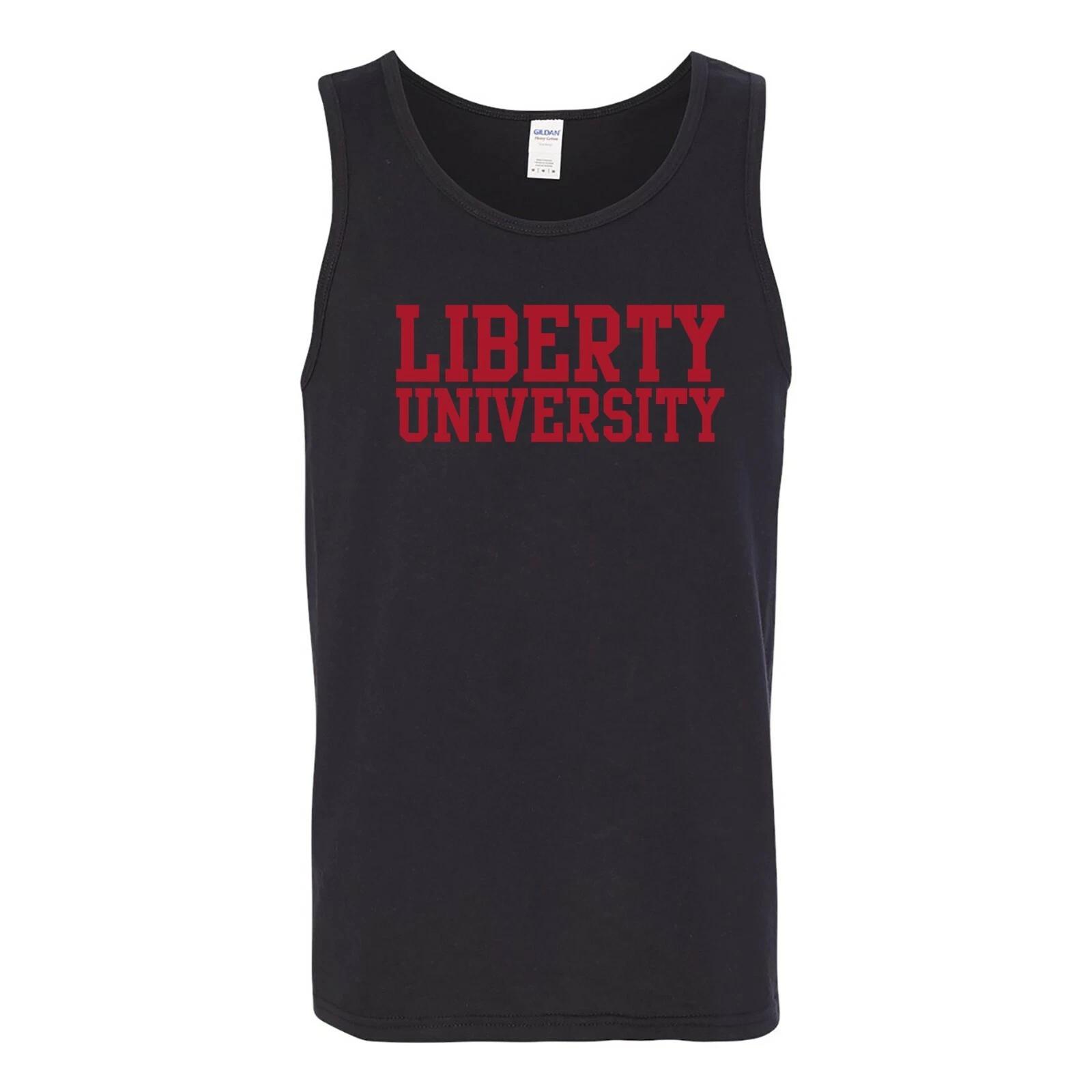 Liberty University Flames Basic Block Tank Top - Navy L