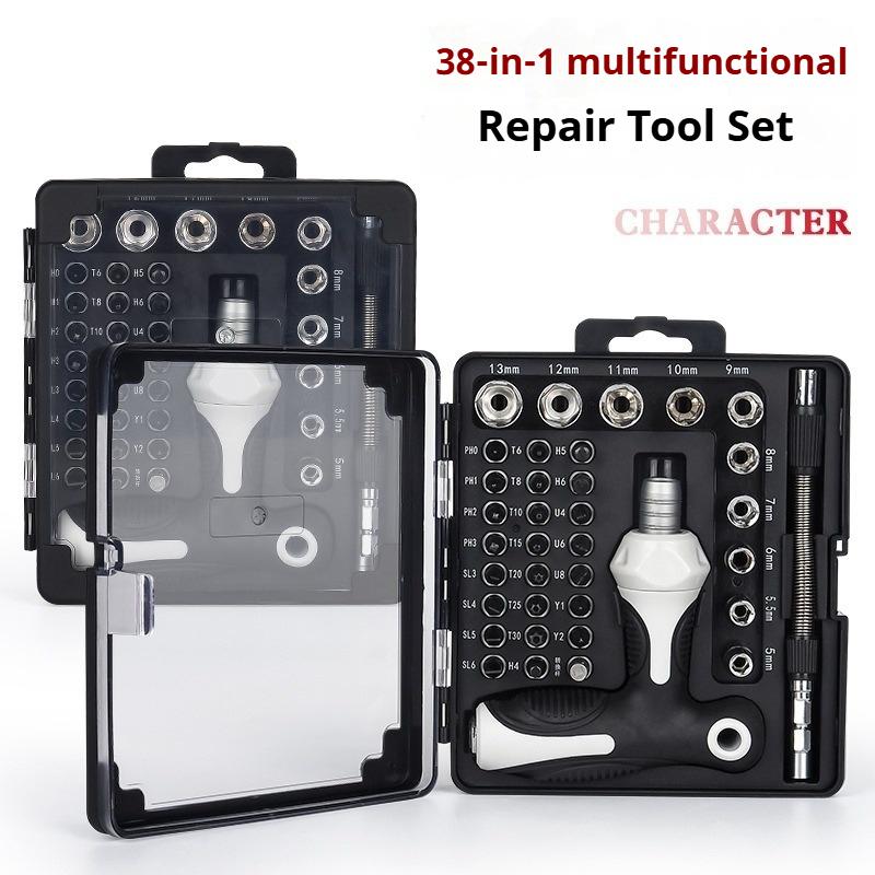 38-in-1 Multifunction Ratchet Screwdriver Set Socket Screwdriver Home Motorcycle Machine Repair Hand Tools Kit