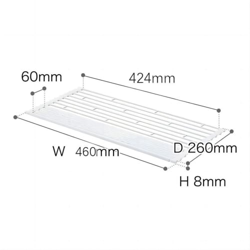 Stainless steel over-sink collapsible dish drainer, compact, antibacterial, space-saving, with cup stand, chopstick rest, cutlery pocket, wide, silico