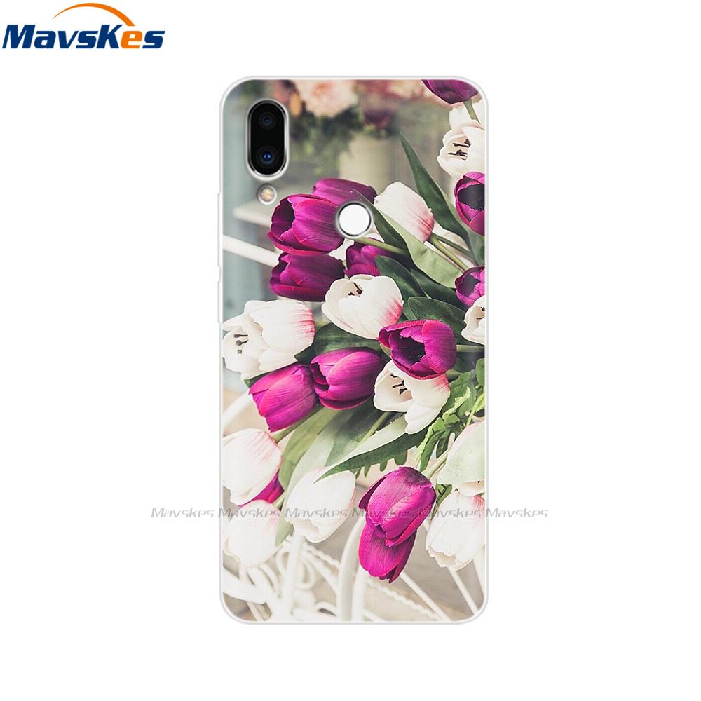 Soft TPU Case for Meizu Note 9 Cat Animal Flower Printed Protective Silicone Covers Phone Shells Bags Bumper for Meizu Note9