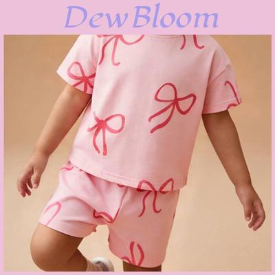 Girl Summer Outfit Twopiece Cotton Cartoon Dress Set For Kids