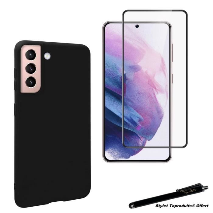 Protective Case - Toproduits® - Samsung Galaxy S21 - Tempered Glass - Flexible - Black Edges