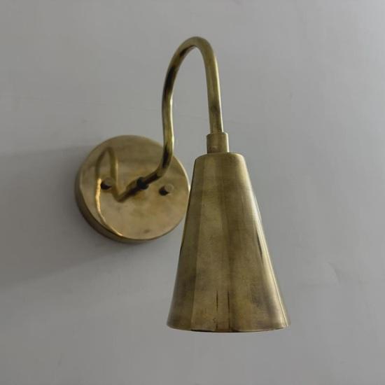 Mid-Century Modern Brass Wall Sconce Handmade Cone Light Fixture Gift for Diwali, New Year, Wedding, Home, Office Decor