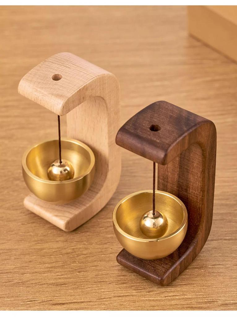 Japanese-Style Solid Wood Doorbell with Suction Cup - Entry Alert & Wind Chime Door Hanger