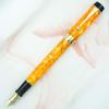 Jinhao 100 Classic Fountain Orange Marble Medium with Converter and Pen Case Set (Jinhao) Pen, Celluloid, Nib,