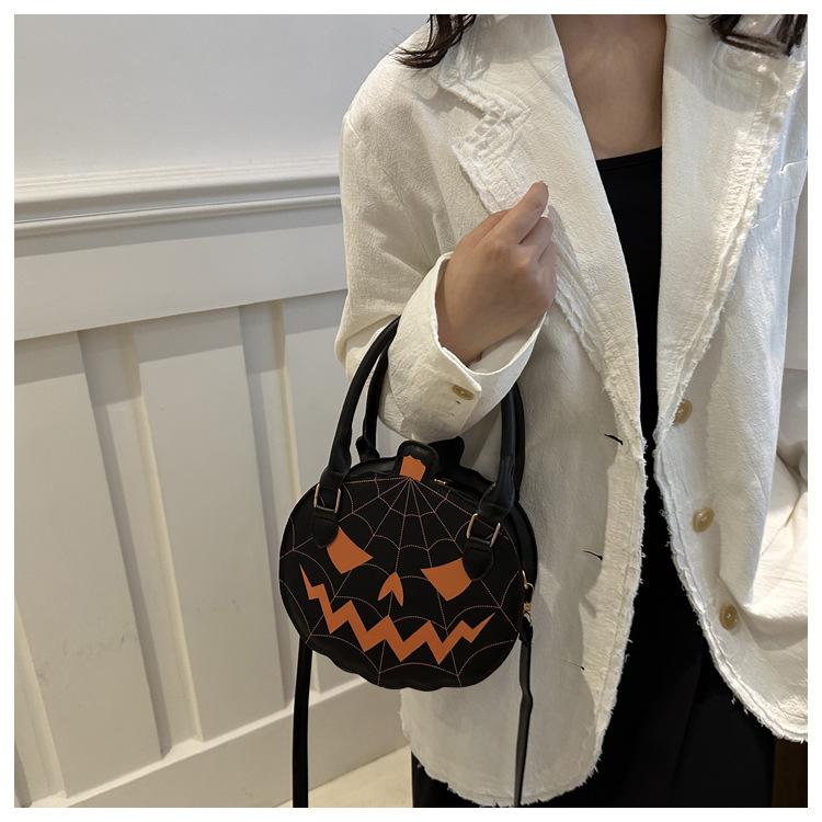 Funny Pumpkin Shaped Crossbody Bag for Women Faux Leather Shoulder Handbag KTB