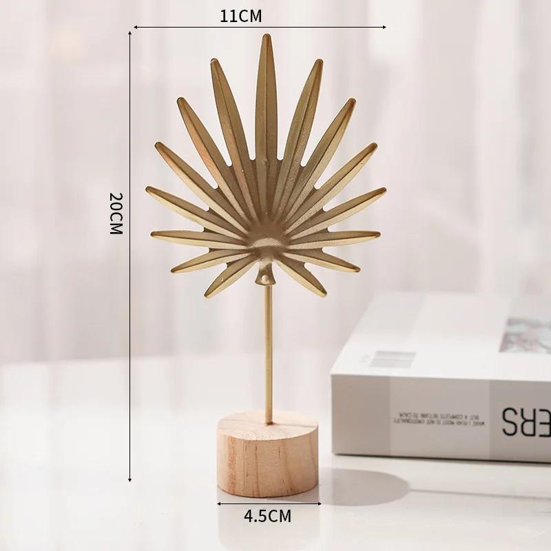 Golden Ginkgo Leaf Feather Metal Model Figurines Manual Desktop Crafts Ornaments Photo Props Statues Sculptures Home Decoration
