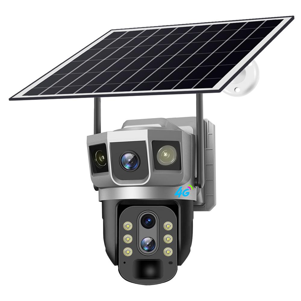 V380 Solar 10x Zoom Tri-Screen Full-Color Wireless Smart Outdoor Surveillance Camera