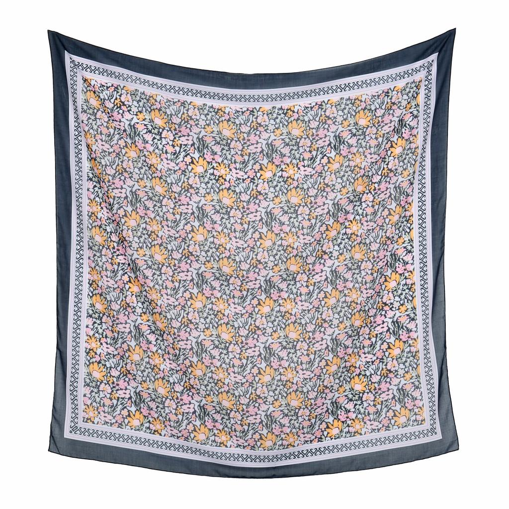 110cm Printed Cotton Square Scarf For Woman Muslim Hijabs Shawls Fashion Soft Wraps Ladies Neckerchief Female Handkerchief
