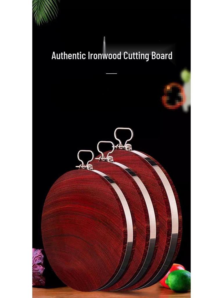 Ironwood Mildew-Proof Round Cutting Board - Thick, Solid Wood for Kitchen Use
