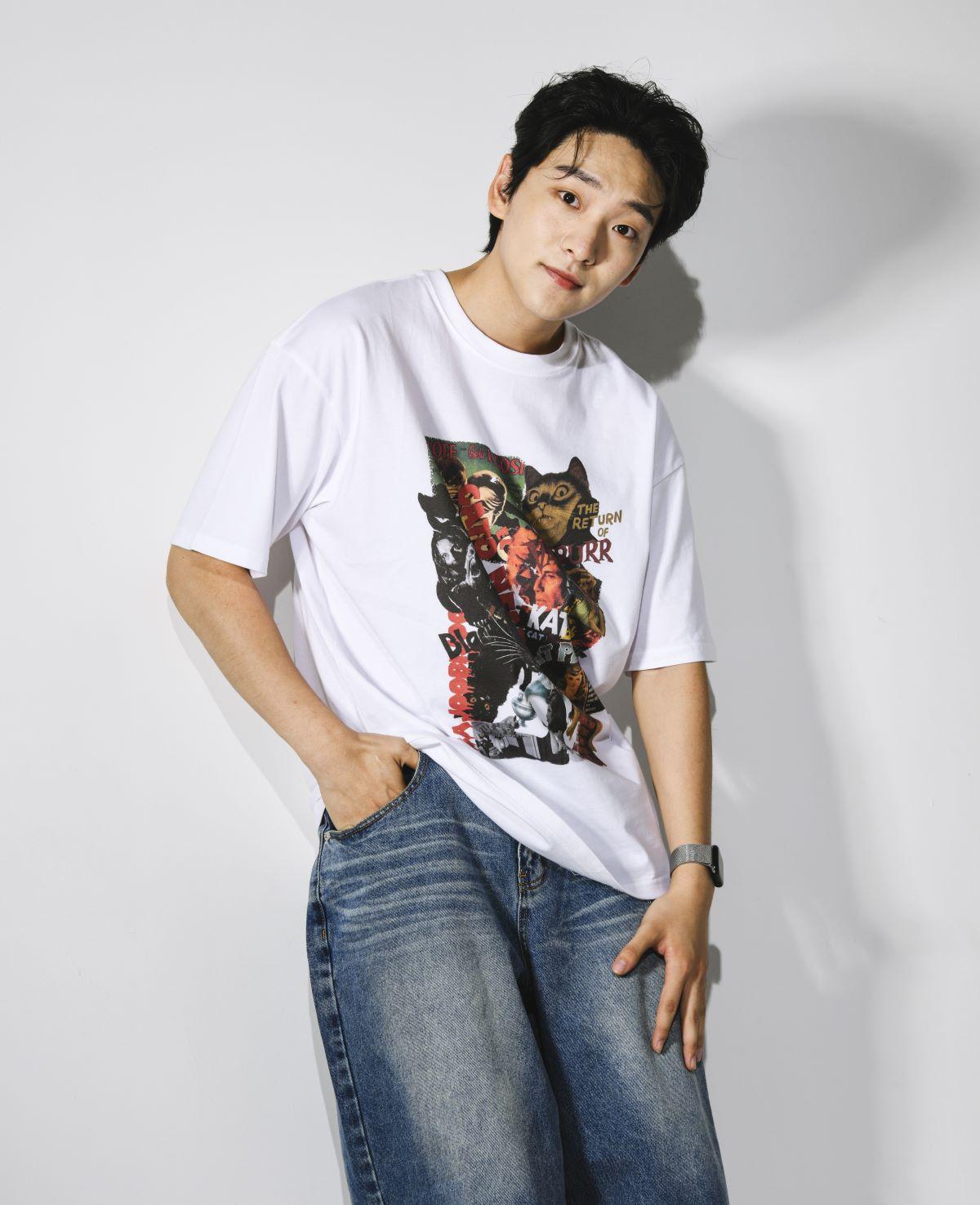 Bajubiju Collage Cat T-Shirt [White] L