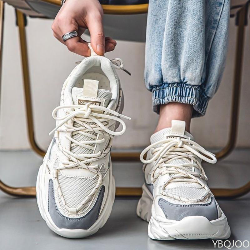 Heren lente zomer nieuwe lichtgewicht ademende mesh sportschoenen casual comfortabele dikke zool heren hardloopsneakers