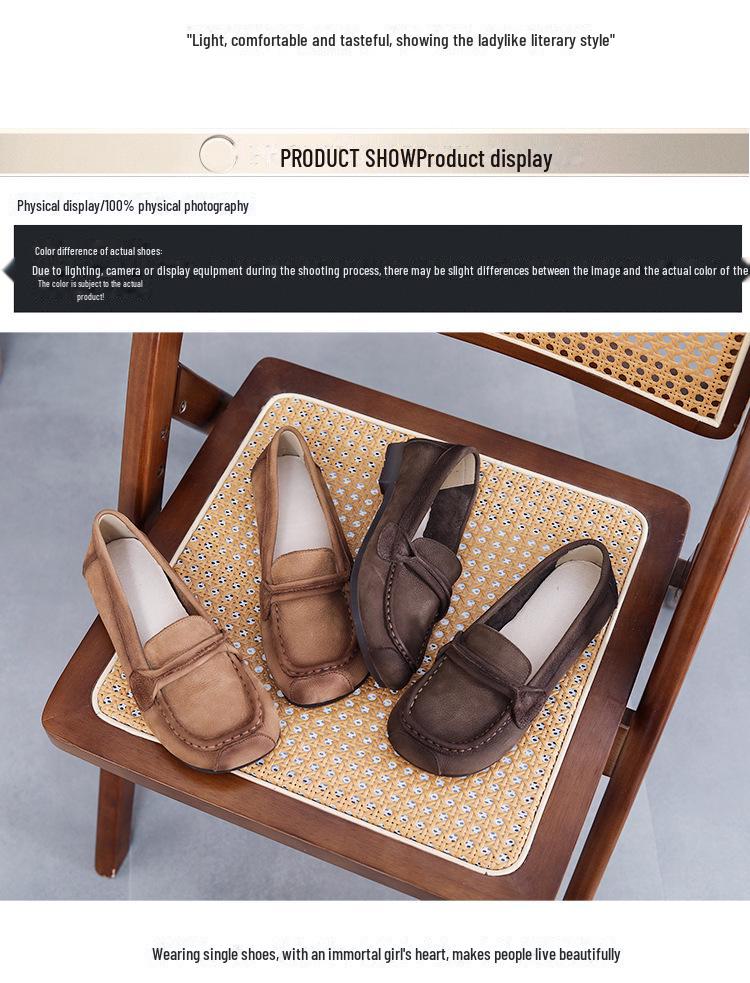Autumn Women's Soft Sole Genuine Leather Flat Shoes - Comfortable for Pregnant Mothers