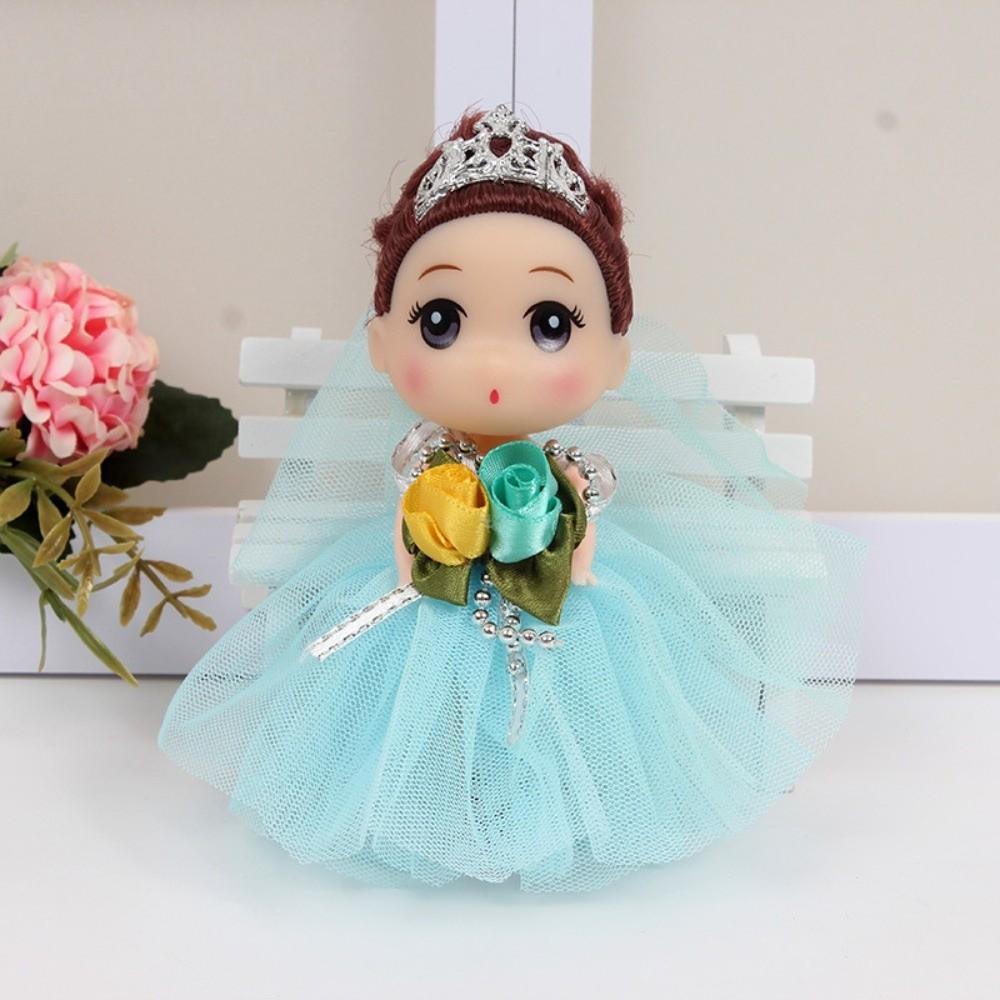 

Birthday Gift Big Eyes Princess 12 Cm Princess Doll Keychain Cute Mini Girl Girls синий