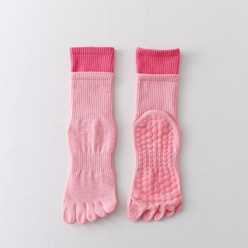 Five-finger Yoga Socks Breathable Cotton Five Toes Pilates Socks Silicone Non-slip Professional Indoor Workout Gym Sports Socks