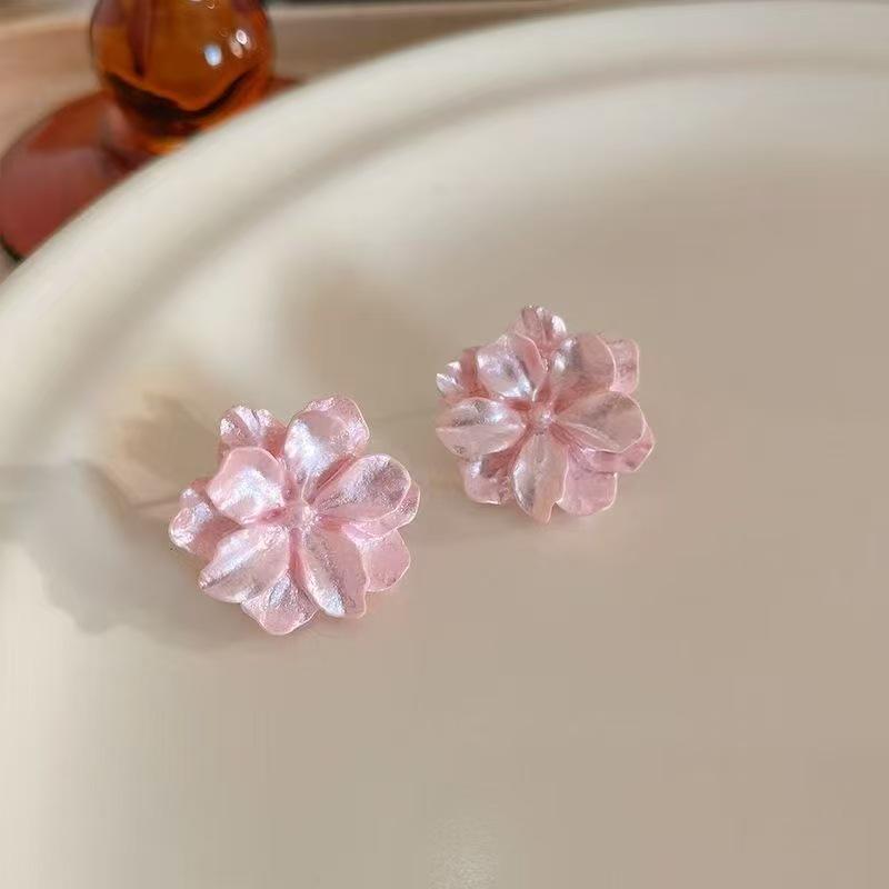 Mori Style Camellia Flower Stud Earrings: Niche Rose Design, Japanese & Korean Fashion, Small Fresh Fairy Earrings for Women