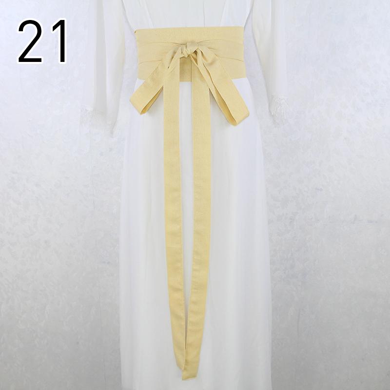 360cm Traditional Chinese Hanfu Waist Belt Cotton Linen Long Silk Sash Antique Elegant Solid Color Dress Decor for Women