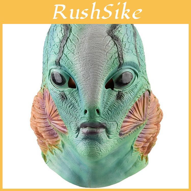 Monster Human Fish Head Mask With Latex Material For Halloween Costume And Party Decor
