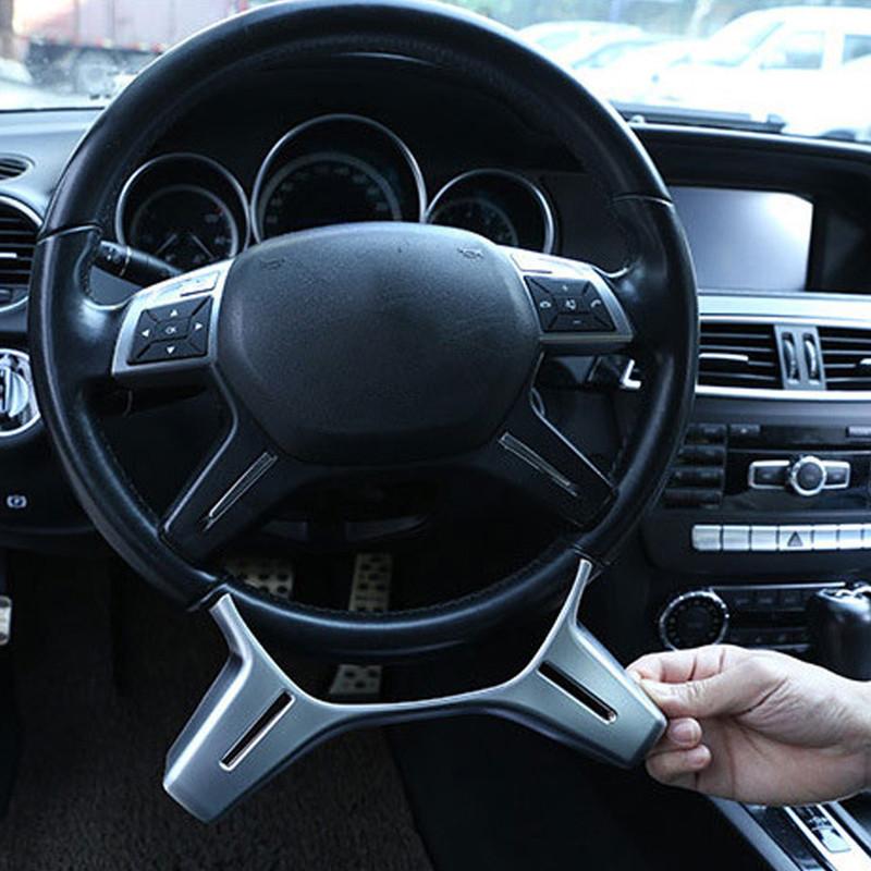 För Mercedes Benz ML GL GLS W166 W204 W212 W463 2012-2015 Bil rattram Dekor Centerknapp Kåpa Panel Klistermärke