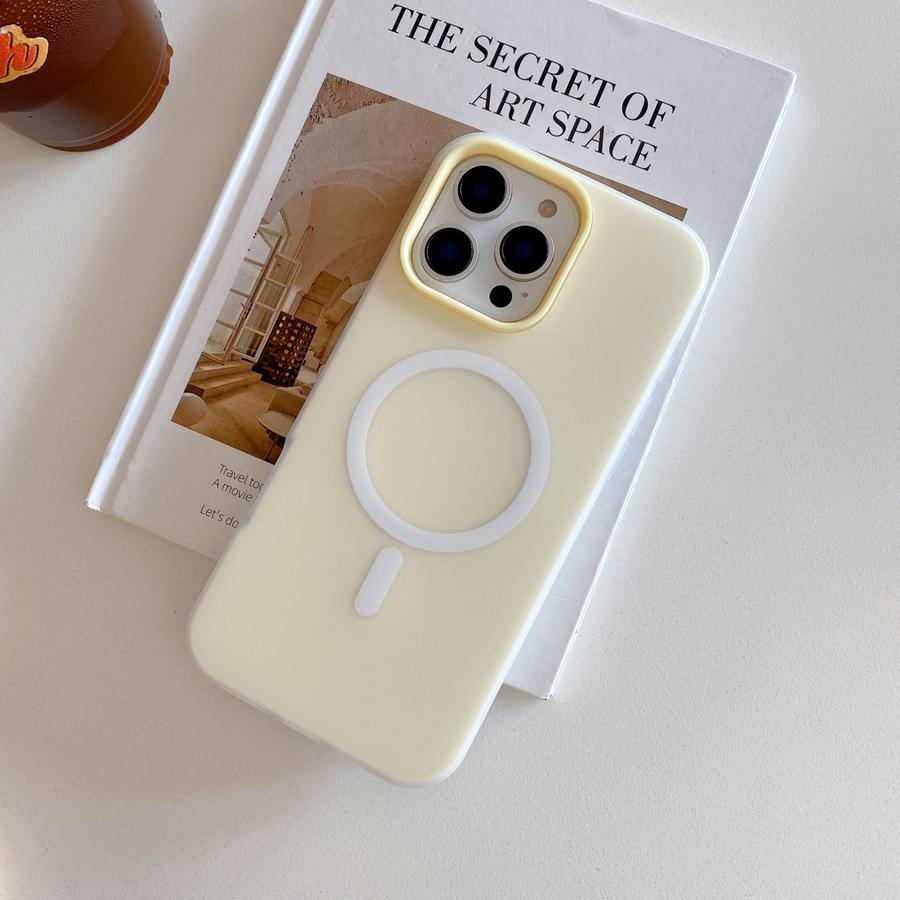 

Модернизированный чехол 2-в-1 с магнитной беспроводной зарядкой Candy Jelly для iPhone 16 15 14 13 12 11, двухслойная защитная гибкая тонкая задняя крышка iPhone 13 Pro жёлтый