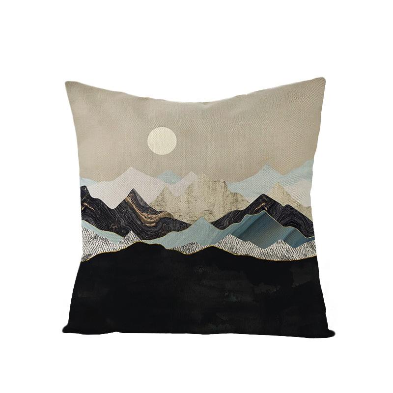 Home Landscape Polyester Pillowcase Home Digital Printing Sofa Cushion Waist Pillowcase